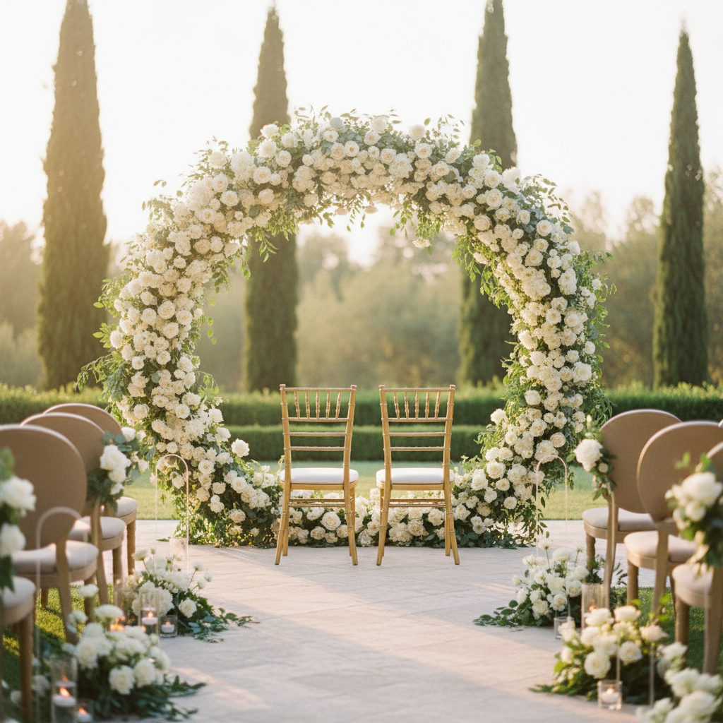Elegant wedding ceremony arch